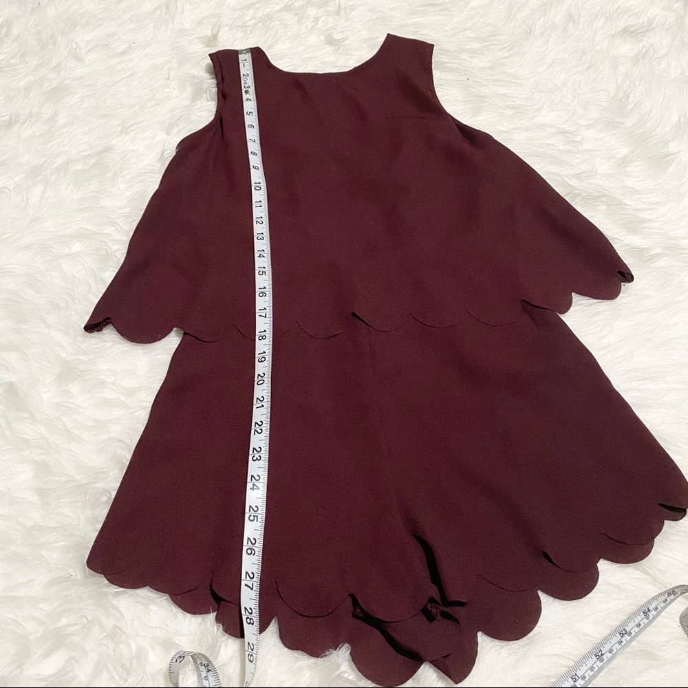 H&M Burgundy Scalloped Romper - Picture 3 of 7